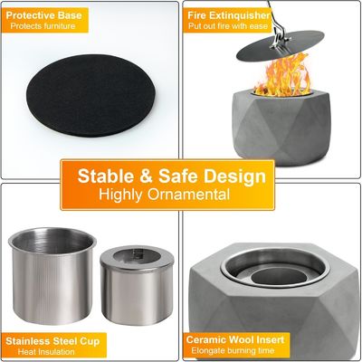 Pounds AJUNION Portable Mini Beton Fire Pit Tabletop Alcol Burning Fire Pit Bowl