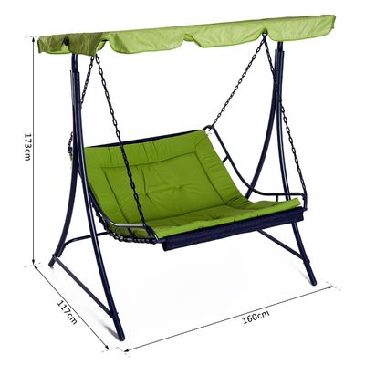 Poltrone di poliestere AJUNION Canopy a dondolo per esterni Amaca da 3 posti Sedia a dondolo per patio con canopy regolabile