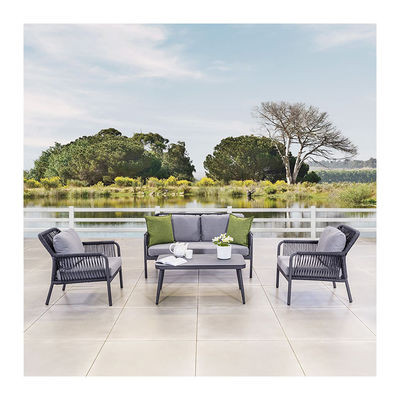 Cornice in alluminio AJUNION Tessile a corda Mobili da giardino Salone Divano Set con tavolo HPL