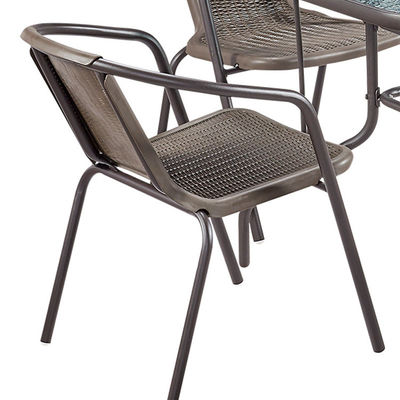Hotel Giardino Balcone Spiaggia Poltrona impilabile Poltrona da pranzo in vetro di rattan PE