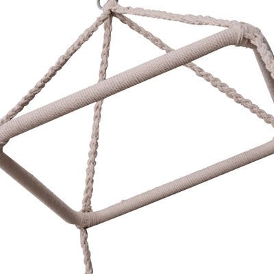 AJUNION Ammocca a macramma Sedile oscillante sospeso Cornice metallica Corde di cotone Imballaggio postale Y