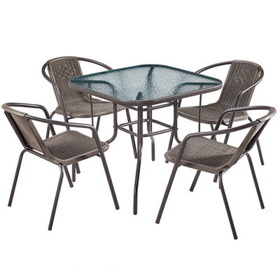 Hotel Giardino Balcone Spiaggia Poltrona impilabile Poltrona da pranzo in vetro di rattan PE