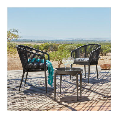 Rope Weave AJUNION 3 Piece Aluminum Bistro Set per balcone Cottage e spiaggia Seduta