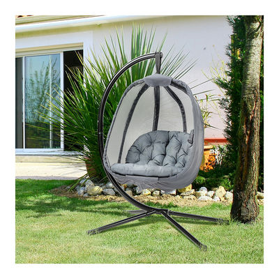 Arredamento esterno Essential AJUNION Poltrone a uova pieghevole con cuscino in poliestere