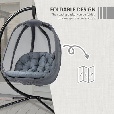 Arredamento esterno Essential AJUNION Poltrone a uova pieghevole con cuscino in poliestere