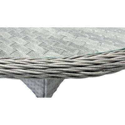 Set da pranzo esterno da 9 posti con tavolo rotondo e cuscini di AJUNION Rattan Furniture