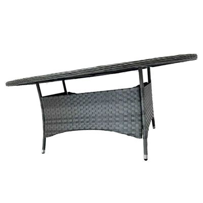 Set da pranzo esterno da 9 posti con tavolo rotondo e cuscini di AJUNION Rattan Furniture