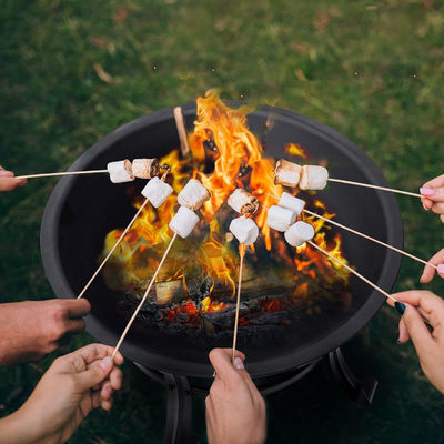 Fuoco a legna rotondo in acciaio per barbecue in giardino e nel cortile