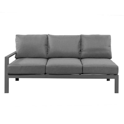 Cornice in alluminio Divano da giardino moderno a forma di L Set con tavolo da caffè Dimensioni L 120 x W60 x H45cm