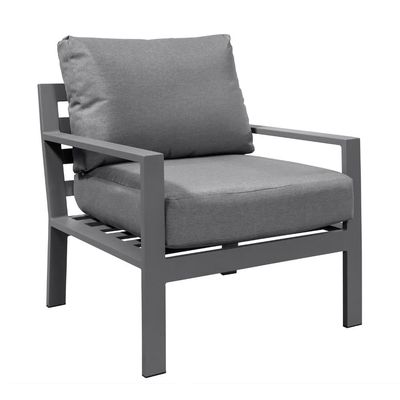 Cornice in alluminio Divano da giardino moderno a forma di L Set con tavolo da caffè Dimensioni L 120 x W60 x H45cm