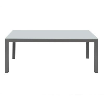 Cornice in alluminio Divano da giardino moderno a forma di L Set con tavolo da caffè Dimensioni L 120 x W60 x H45cm