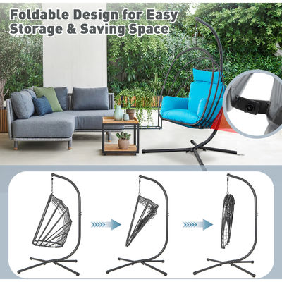 Moderno design pesante telaio in acciaio sedia appesa con tessuto cuscino poliestere
