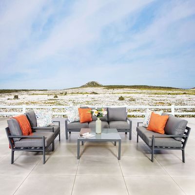 AJUNION 5 pezzi mobili in alluminio per esterni Set divano da giardino Patio Set salotto