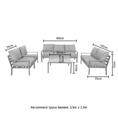 AJUNION 5 pezzi mobili in alluminio per esterni Set divano da giardino Patio Set salotto