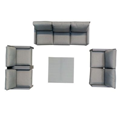 AJUNION 5 pezzi mobili in alluminio per esterni Set divano da giardino Patio Set salotto