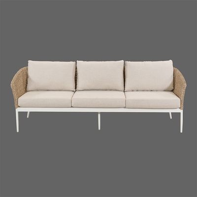Intaglio in alluminio Arredamento per patio per tutto il tempo Set con divano e tavolo da caffè in tessuto di rotino