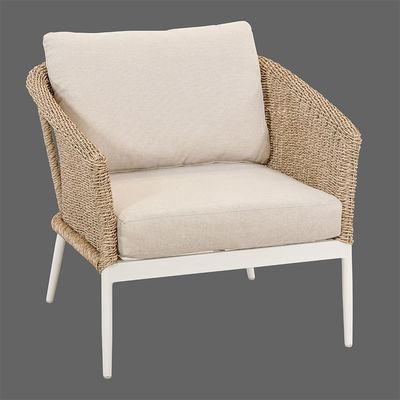 Intaglio in alluminio Arredamento per patio per tutto il tempo Set con divano e tavolo da caffè in tessuto di rotino