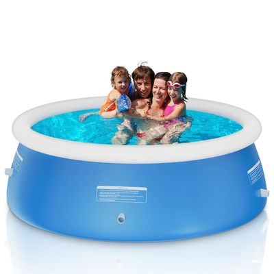 Piscina per famiglie in PVC a sfondo extra grande AJUNION 12ft x 33in per divertimento in giardino all'aperto
