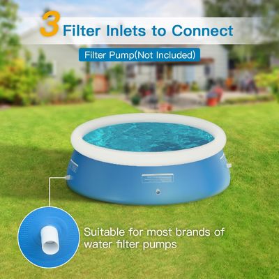 Piscina per famiglie in PVC a sfondo extra grande AJUNION 12ft x 33in per divertimento in giardino all'aperto