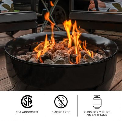 Fuoco a gas senza fumo Ronda 24,2 "D x 24,2 "W x 11,1 "H 60000 BTU per campeggio all'aperto