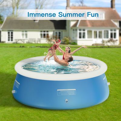 Piscina per famiglie in PVC a sfondo extra grande AJUNION 12ft x 33in per divertimento in giardino all'aperto