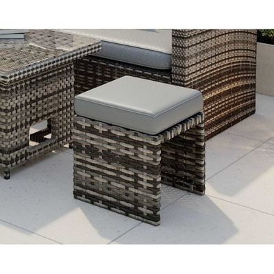 AJUNION Mobili da giardino in rotino PE Set con tavolo da pranzo a sbalzo L96xW49xH35cm