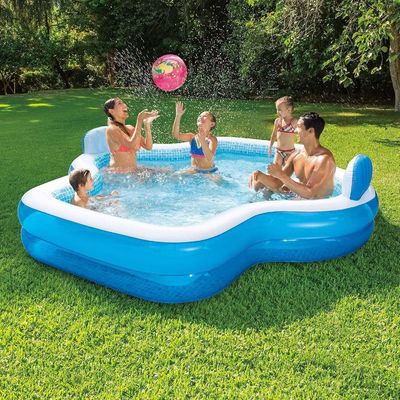 Divertimento in famiglia garantito con AJUNION piscina gonfiabile da 10 piedi e 2 schiene con cuscino d'aria