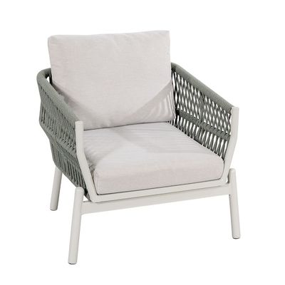Imballaggio postale Moderno Cornice in alluminio Arredamento da giardino Funiera a corda Tessitura Sofa Outdoor Lounge Set