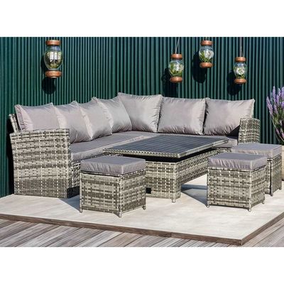 AJUNION Modern Garden Dining Set da 9 posti con tavolo da pranzo regolabile e cortile