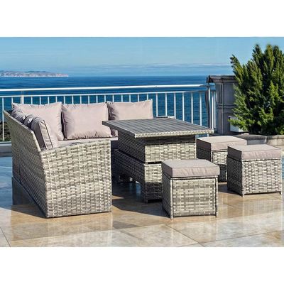 AJUNION Modern Garden Dining Set da 9 posti con tavolo da pranzo regolabile e cortile