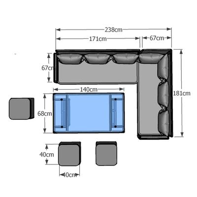 AJUNION Modern Garden Dining Set da 9 posti con tavolo da pranzo regolabile e cortile