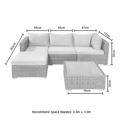 Mobili per esterni AJUNION Set giardino moderno PE Rattan Mobili per patio Set di vucca rotonda