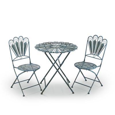 Set di tavolo e sedia pieghevole per il patio Set di bistro ispirato al pavone per qualsiasi riunione