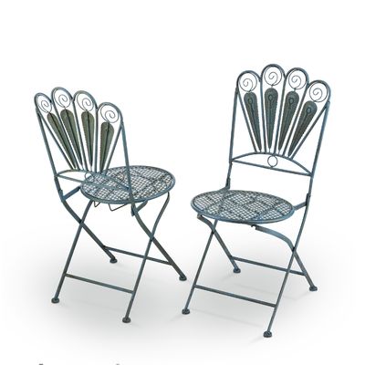 Set di tavolo e sedia pieghevole per il patio Set di bistro ispirato al pavone per qualsiasi riunione