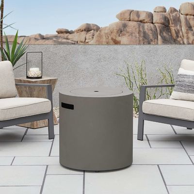 24&quot;L x 24&quot;W x 23.5&quot;H AJUNION Round Steel Propane Gas Fire Pit per esterni senza fumo