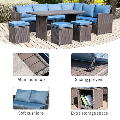Divano esterno Patio Giardino Balcone Piscina Spiaggia PE tessuto Wicker Rattan Lounge Modulare Divano Set