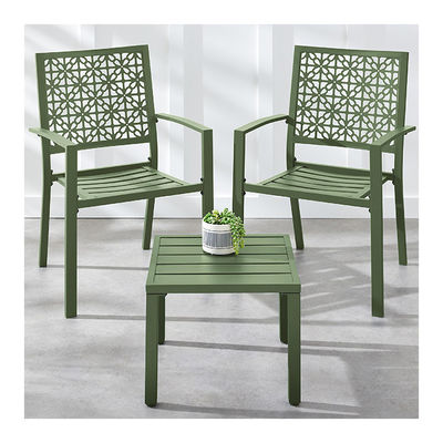 Mobili per esterni AJUNION Moderno KD In acciaio cornice giardino Set sedia impilabile Set Bistro