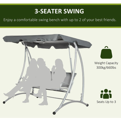 190L x 130W x 172H cm Garden Hammock Bench Swing con Canopy regolabile di AJUNION