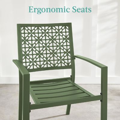 Mobili per esterni AJUNION Moderno KD In acciaio cornice giardino Set sedia impilabile Set Bistro