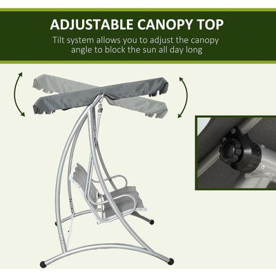 190L x 130W x 172H cm Garden Hammock Bench Swing con Canopy regolabile di AJUNION