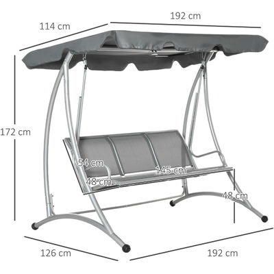 190L x 130W x 172H cm Garden Hammock Bench Swing con Canopy regolabile di AJUNION