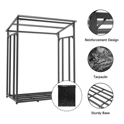 Tenitore di legno da legno da ardere ad alta capacità W110 x D70 x H145cm per interni e esterni