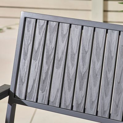 Set da pranzo per il patio della villa AJUNION 8 posti Tavola e sedie per esterni con telaio in alluminio