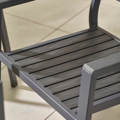 Set da pranzo per il patio della villa AJUNION 8 posti Tavola e sedie per esterni con telaio in alluminio