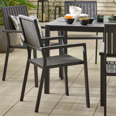 Set da pranzo per il patio della villa AJUNION 8 posti Tavola e sedie per esterni con telaio in alluminio