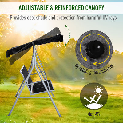 170W x 153H cm Sedile d'altura metallica per esterni Banchetta da giardino Sedia di amaca appesa Sedia di veranda Swing