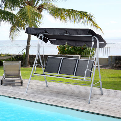 170W x 153H cm Sedile d'altura metallica per esterni Banchetta da giardino Sedia di amaca appesa Sedia di veranda Swing