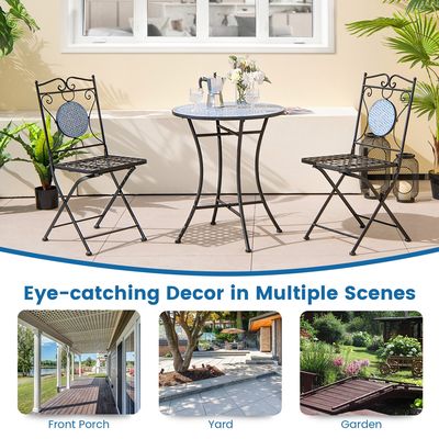 Aggiorna la tua decorazione esterna con AJUNION Bistro All Weather Set Tavolo Dimensione Dia24" x H28