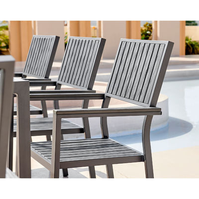 Set da pranzo in alluminio per esterni da 8 posti in legno di teak Tavolo da pranzo da giardino da 8 posti