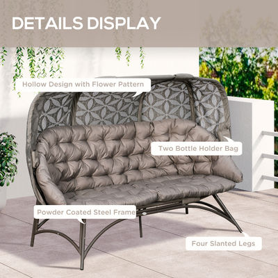 Sedile per uova da giardino W85xL205xH142cm con design hollow basket e stile moderno